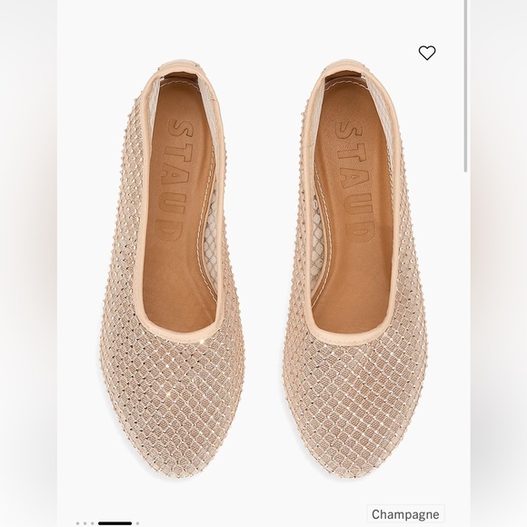 STAUD Shoes - STAUD Alba Ballet Flat Mesh Crystal